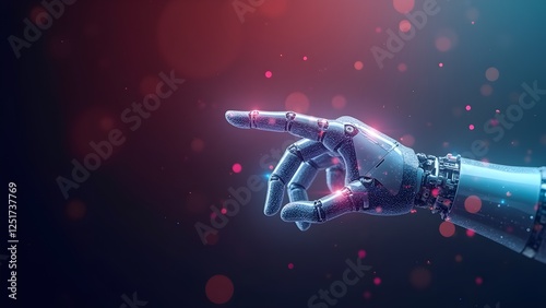 Futuristic Robotic Hand with Glowing Lights