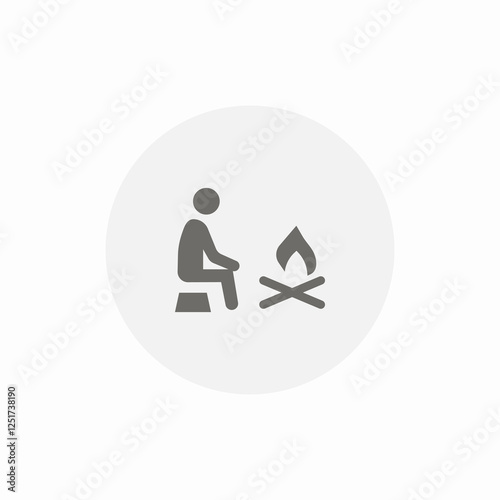 camping fire icon sign vector