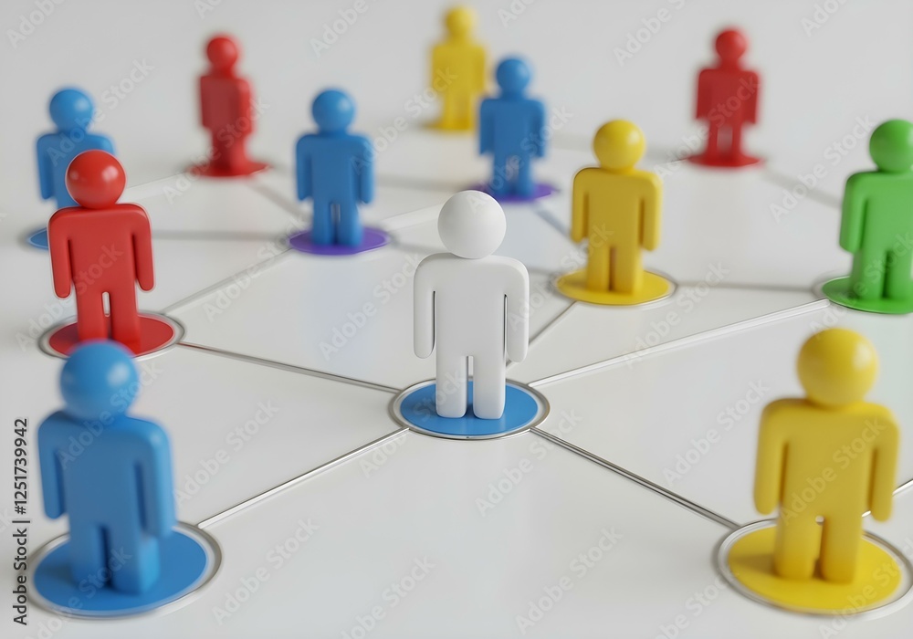 Conceptual illustration of a connected society with a central leader
Conceptual illustration of a connected society with a central leader
