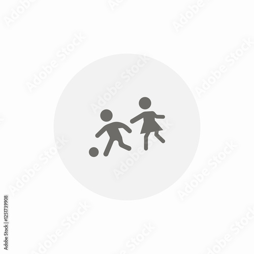 kids soccer playing icon sign vector