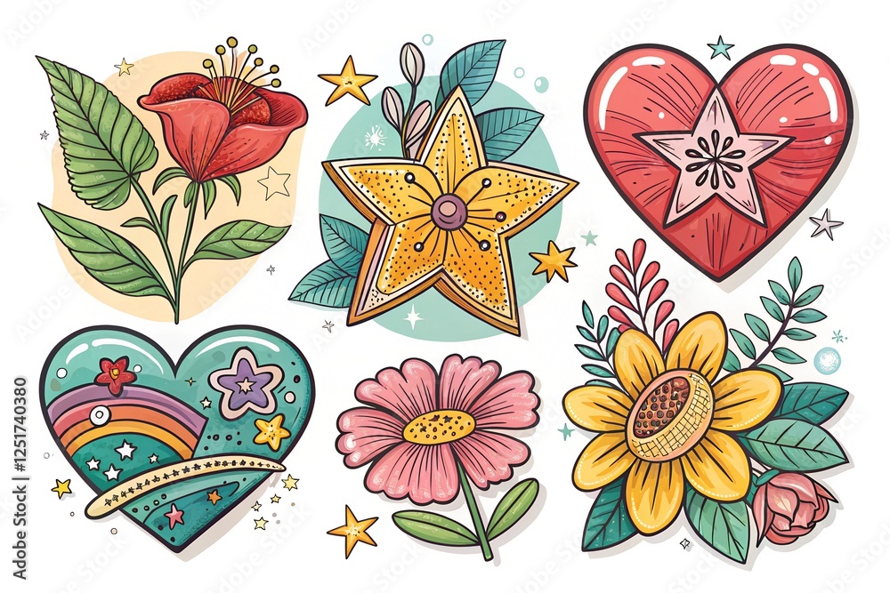 Fototapeta premium set of floral elements