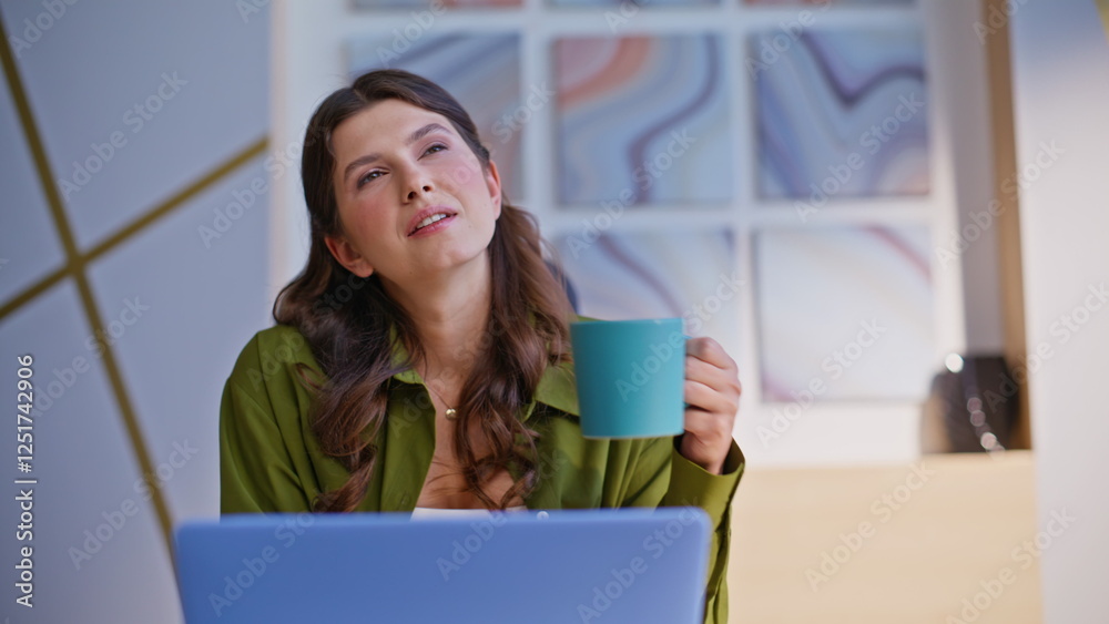 Thoughtful worker pondering business plan at workplace modern company closeup. Thoughtful worker pondering business plan at workplace modern company closeup.