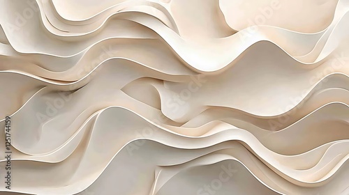 Abstract wavy beige shapes background