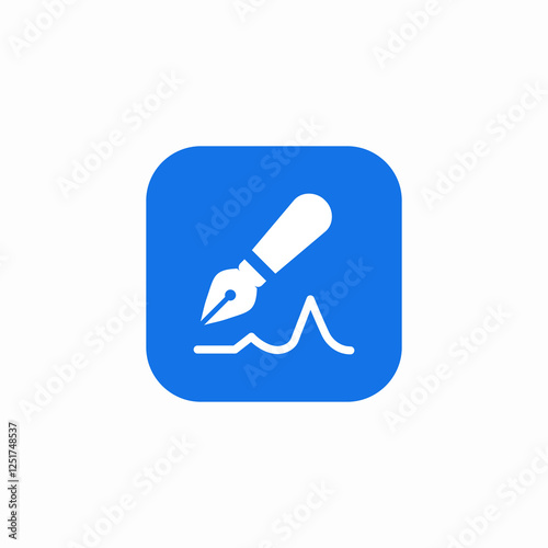 app fountain pen ink icon sign vector