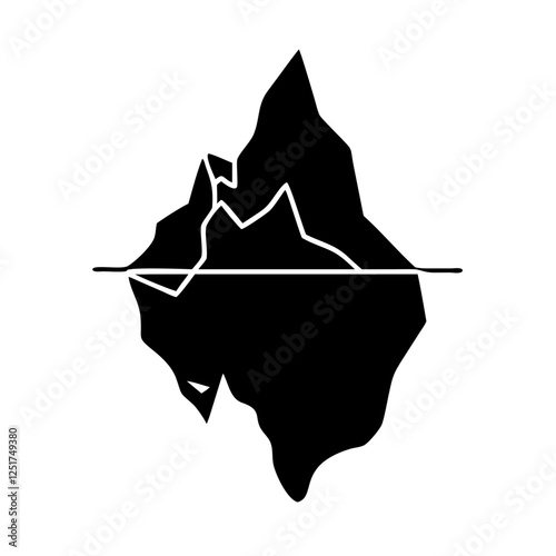 iceberg icon, iceberg silhouette vector -, iceberg Editable Vector Illustration.