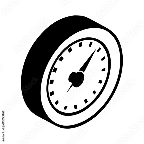 black and white gauge isometric view clip art preview