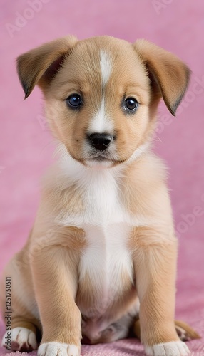 puppy mixed portrait adorbale breed puppy mixed breed white background white animal dog pet young mammal studio alone attention beauty friendly portrait head shot head face closeup ear eye ear photo