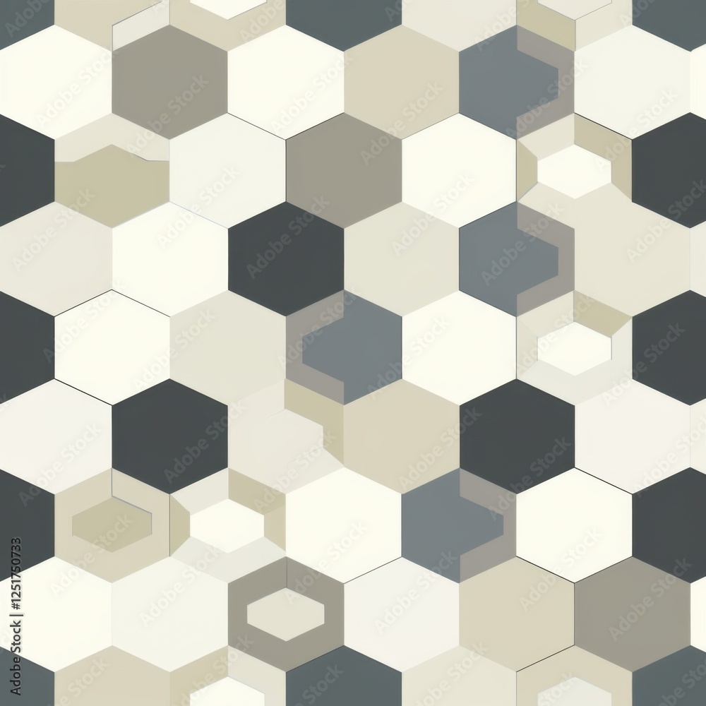 Abstract Hexagonal Pattern in Neutral Tones Abstract Hexagonal Pattern in Neutral Tones