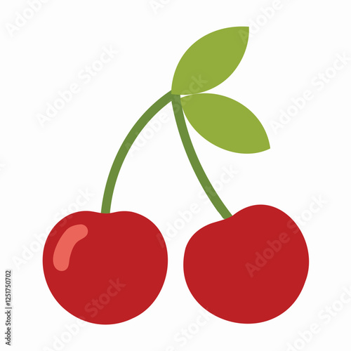 red  cherry. hand draw cherry icon, 