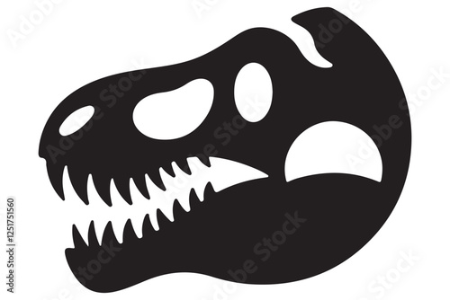 Tyrannosaurus rex skull silhouette vector dinosaur fossil design