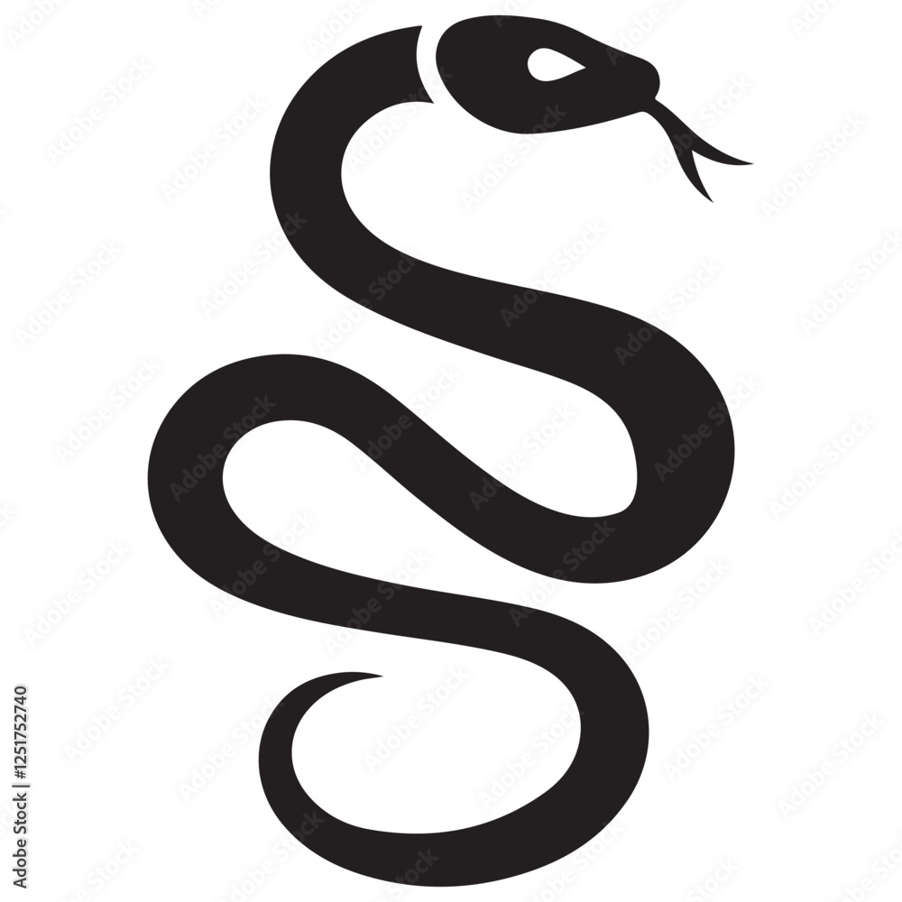 Sleek Snake Silhouette Vector Image for Bold Graphic Designs Sleek Snake Silhouette Vector Image for Bold Graphic Designs