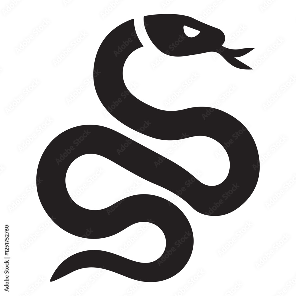 Fototapeta premium Venomous snake silhouette illustration vector graphic reptilian wildlife animal