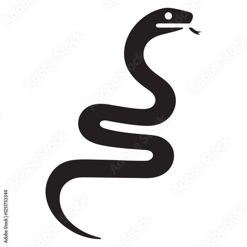 Snake Silhouette Vector Illustration Reptile Animal Design Graphic