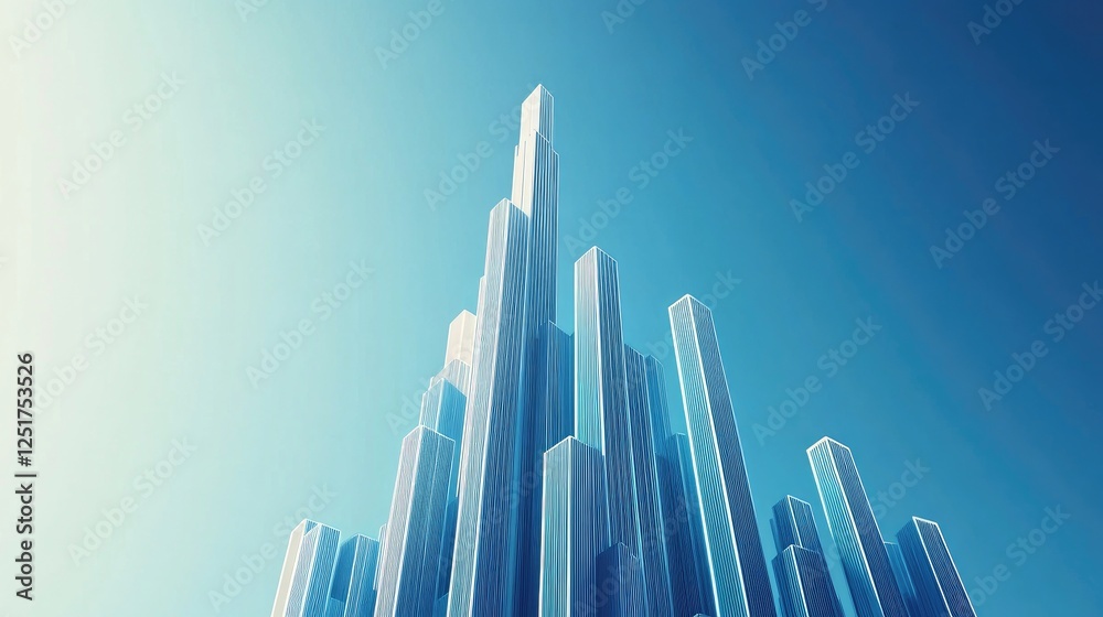 A conceptual shot of a D bar chart in the shape of a rising skyscraper, representing urban growth and economic development, set against a clear blue sky to symbolize ambition and achievement. A conceptual shot of a D bar chart in the shape of a rising skyscraper, representing urban growth and economic development, set against a clear blue sky to symbolize ambition and achievement.