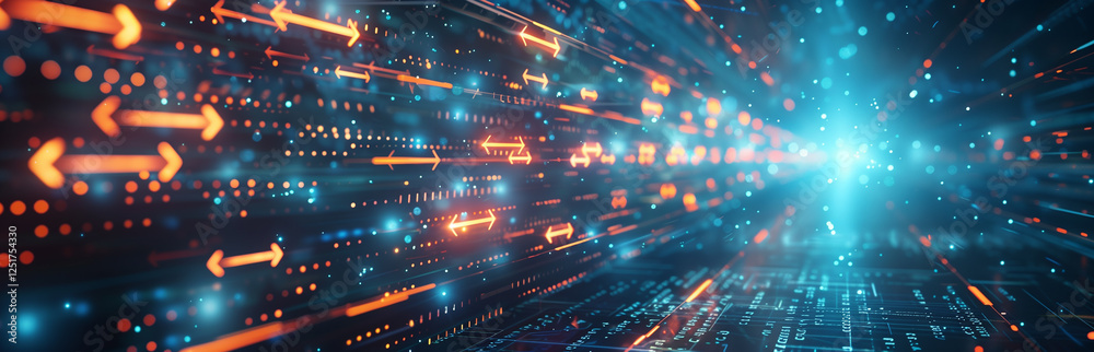 Obraz premium Abstract Blue Digital Waveform Data Visualization Background Image