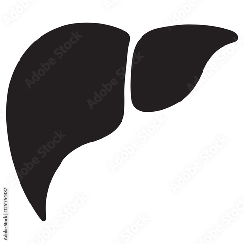 Human Liver Silhouette Illustration Anatomy and Health Concepts