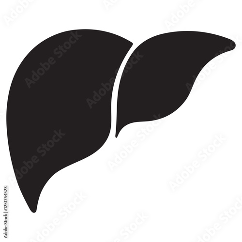 Liver Silhouette Medical Illustration Anatomy Organ Image Vector