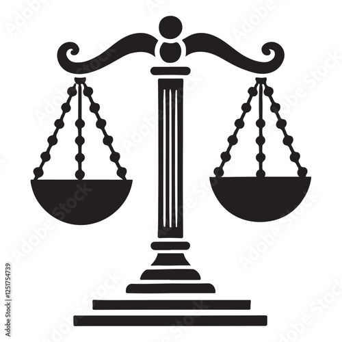Scales of Justice Silhouette Image Law Symbol Court Graphic