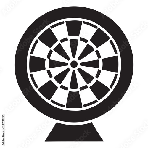 Dartboard Vector Silhouette Illustration Design for Target Practice Game