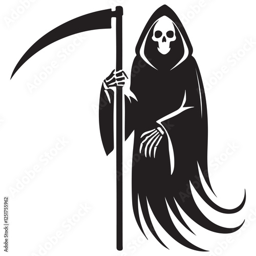 Death Grim Reaper Silhouette Illustration Vector Graphic Image