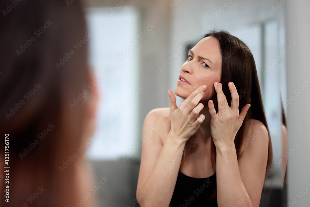 Anxious dermatologist examines acne on young woman's face Anxious dermatologist examines acne on young woman's face