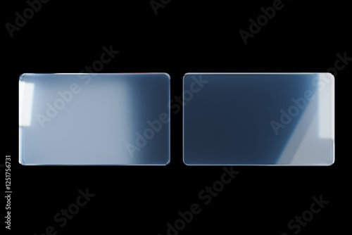 Blue Glass business card dispersion 3d render