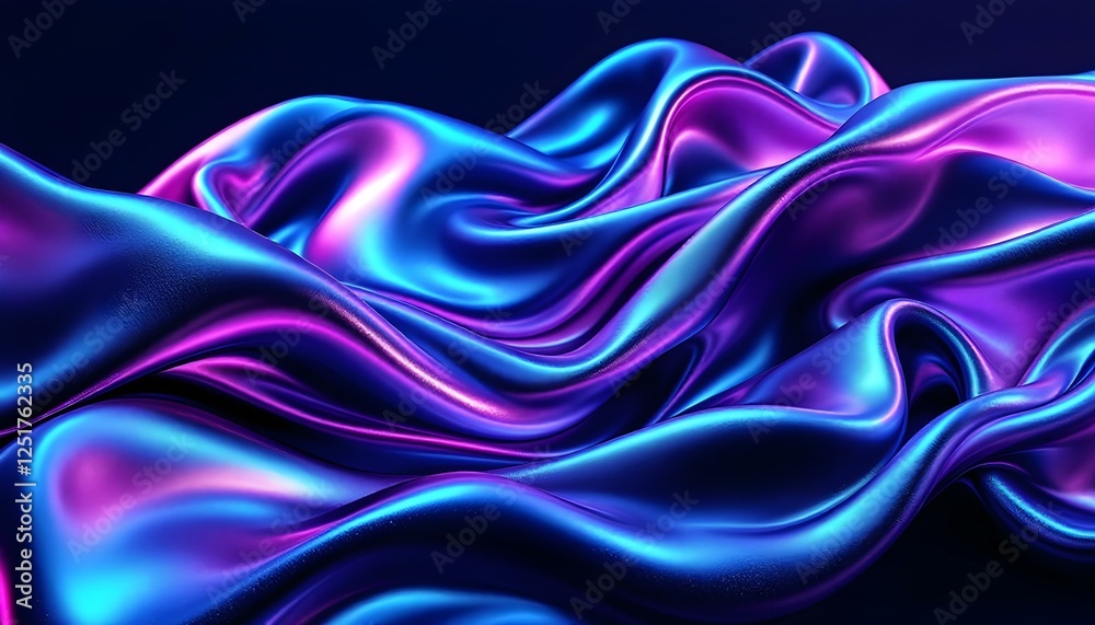 Obraz premium dynamic flowing abstract art with bright magenta and violet fluid motion 