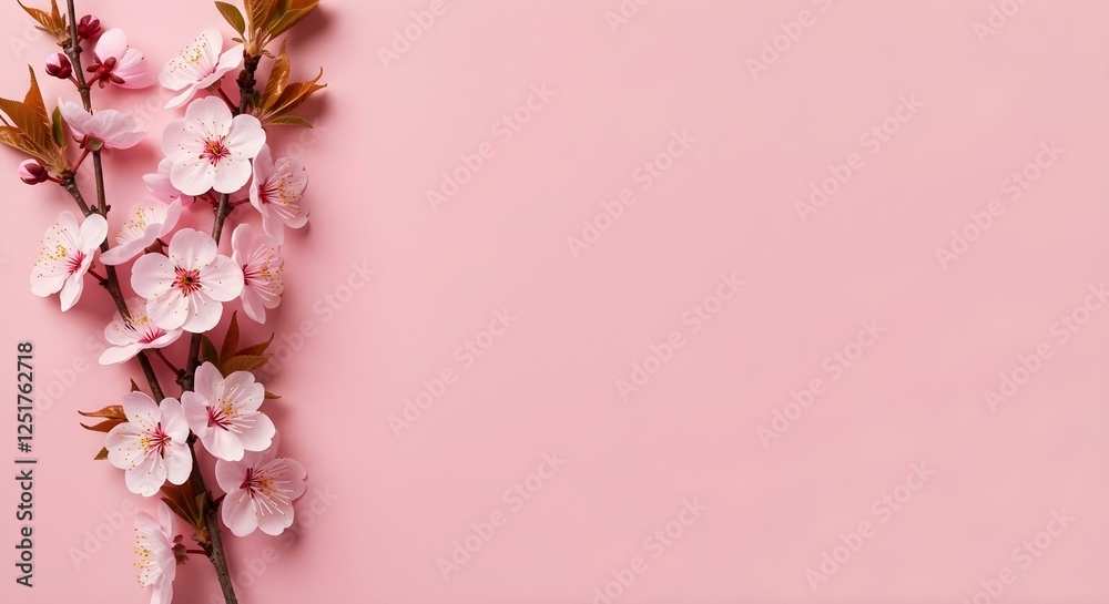 custom made wallpaper toronto digitalPink cherry blossom branch on soft pastel background with copy space