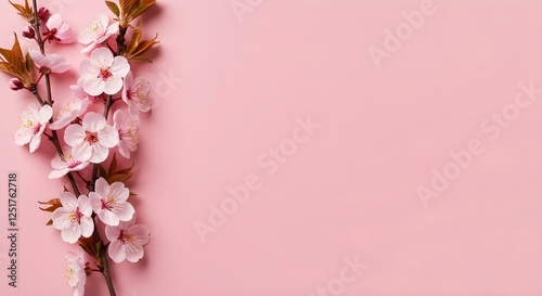 Wallpaper Mural Pink cherry blossom branch on soft pastel background with copy space
 Torontodigital.ca