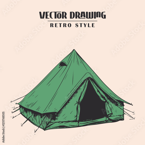 Retro Camping tent Vector Stock Illustration