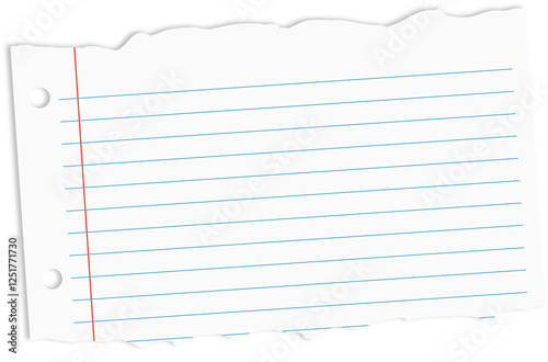 blank ripped note paper