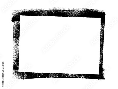Rectangle Frame Grunge Roller Paint Brush Vector