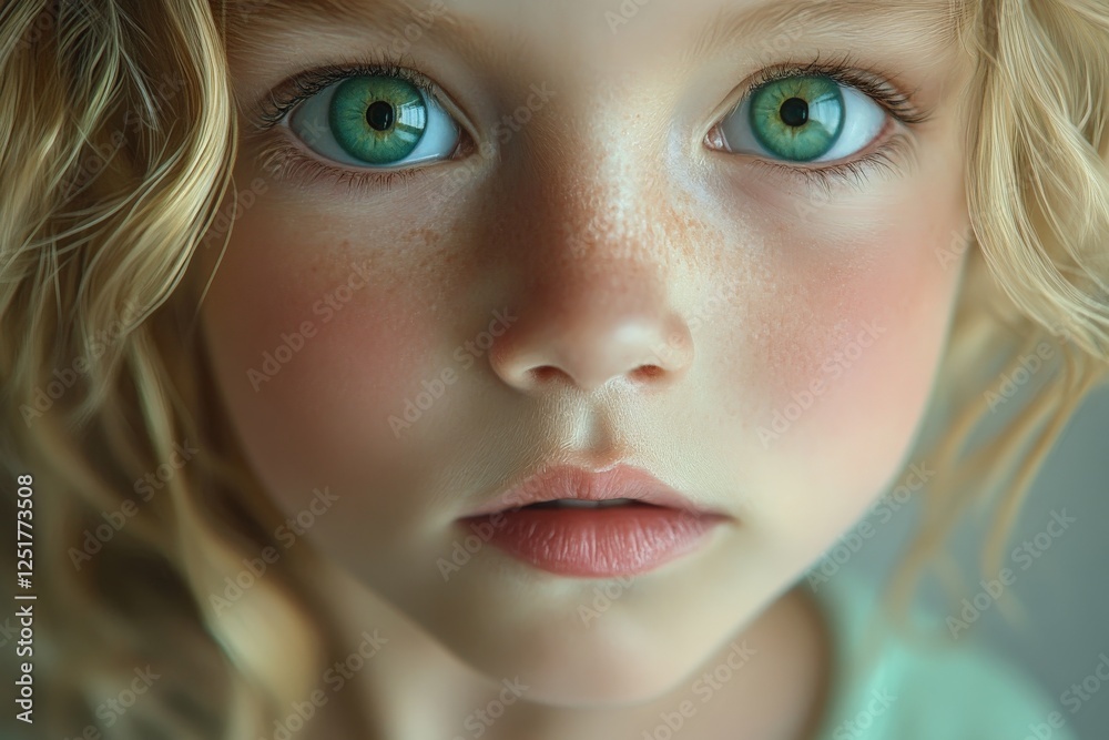 An enchanting close-up portrait of a young child with striking green eyes, capturing innocence and emotion, evoking a sense of connection with nature’s beauty. An enchanting close-up portrait of a young child with striking green eyes, capturing innocence and emotion, evoking a sense of connection with nature’s beauty.