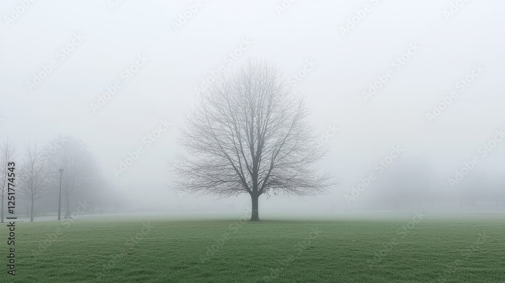 Misty morning scene featuring a lone tree open field nature photography tranquil environment wide shot serene atmosphere Misty morning scene featuring a lone tree open field nature photography tranquil environment wide shot serene atmosphere