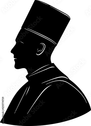 Silhouette of a Clergy Figure in Prayer