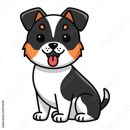 Cute Cartoon Dog with a Happy Expression