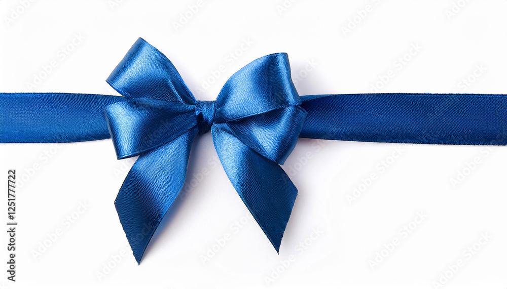composition with blue ribbons and bow remoted on white historical past composition with blue ribbons and bow remoted on white historical past