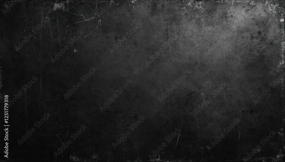 Obraz premium Grunge black scratched background with old film effect. Distressed scary texture with space for design, brushed cover with dirt and dust. Rough weathered material with grain and noise.