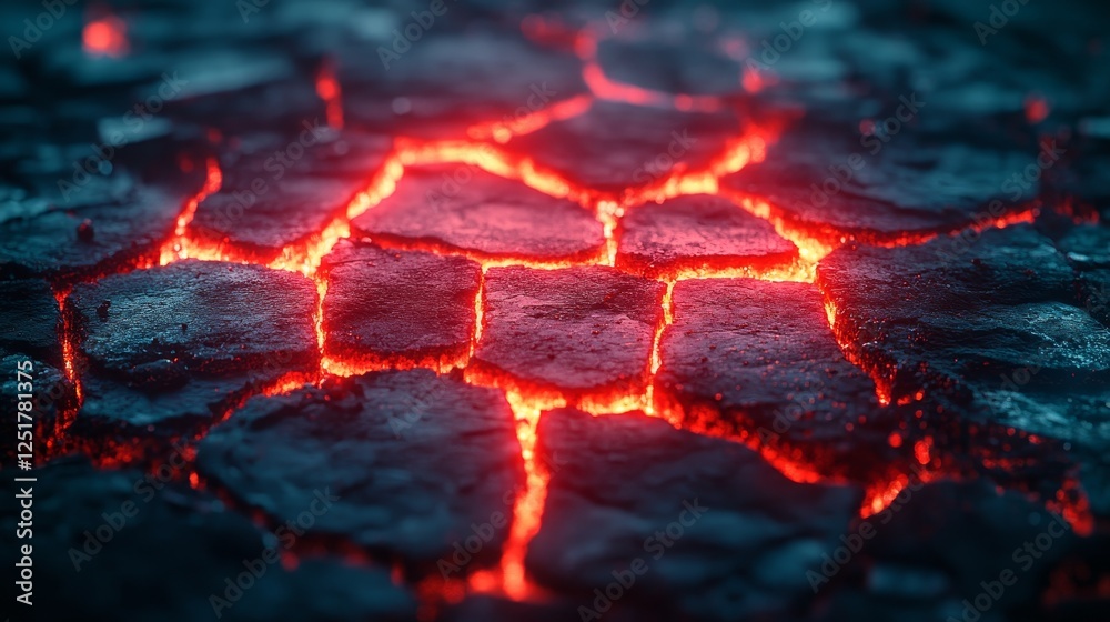 A close up of a lava rock with red glowing lava A close up of a lava rock with red glowing lava