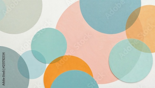 Pastel Harmony: A Gentle Composition of Soft Circles and Overlapping Forms
