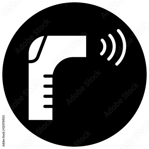 Infrared Thermometer Black Circle Icon