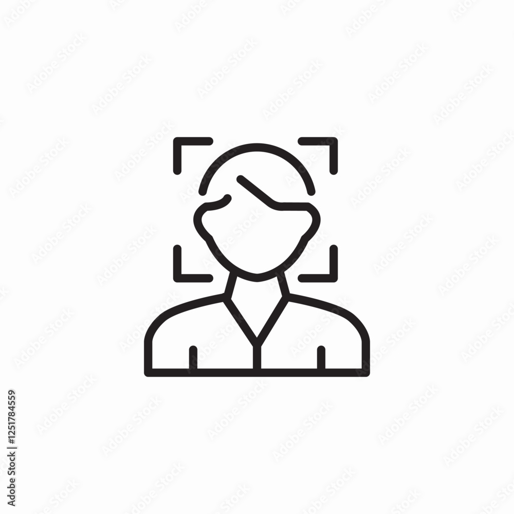face scan recognition icon sign vector face scan recognition icon sign vector
