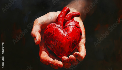 Heart in Hand: Cardiovascular Diseases Concept Represented Through Art AI Generated