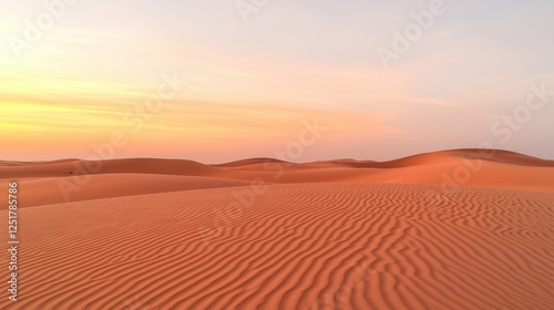 Sunset over dunes desert landscape scenic photography warm colors wide viewpoint nature's tranquility
