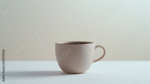 Wallpaper Mural Beige Mug Filled With Dark Coffee On White Surface Torontodigital.ca