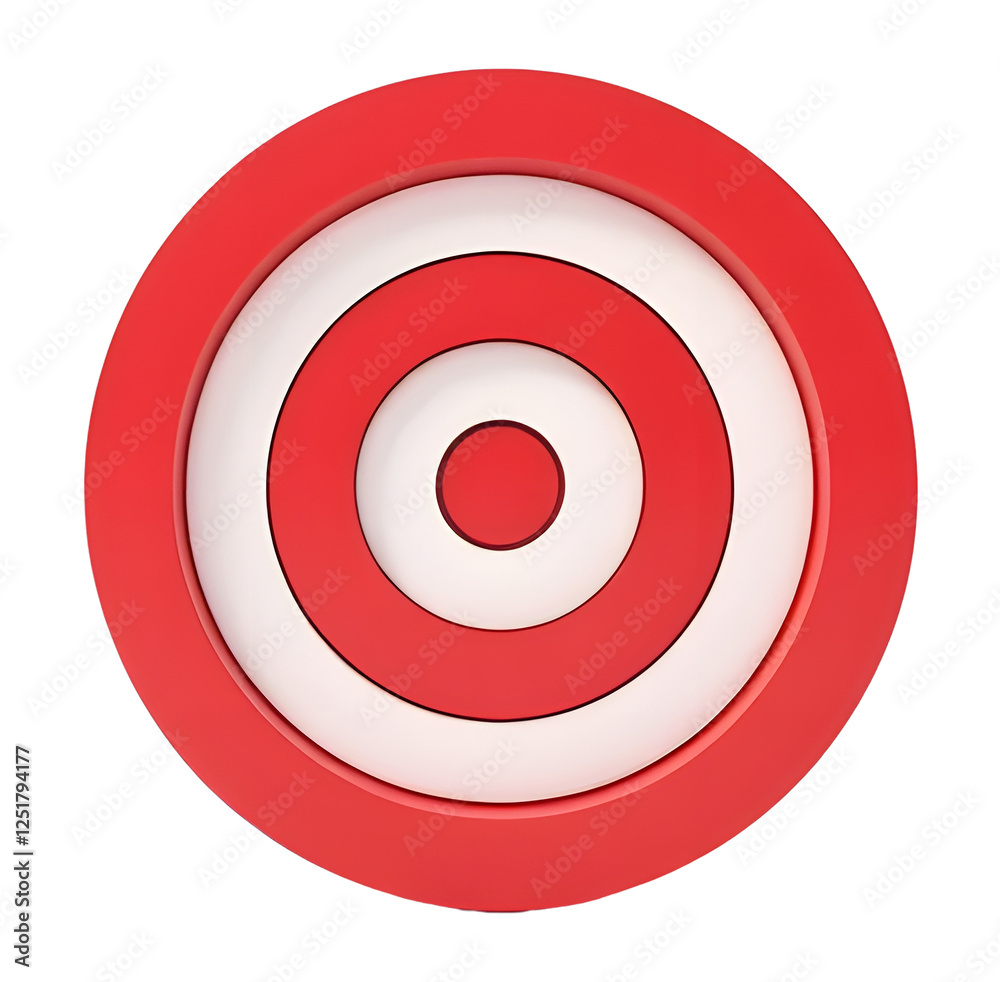 Red and white bullseye target isolated on a white background. Red and white bullseye target isolated on a white background.