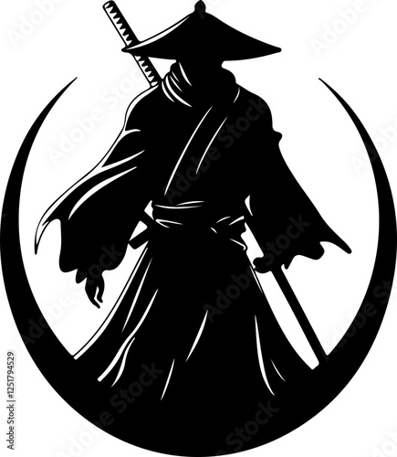 Silhouette of a Samurai Warrior