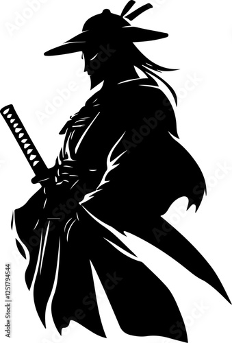 Silhouette of a Samurai Warrior