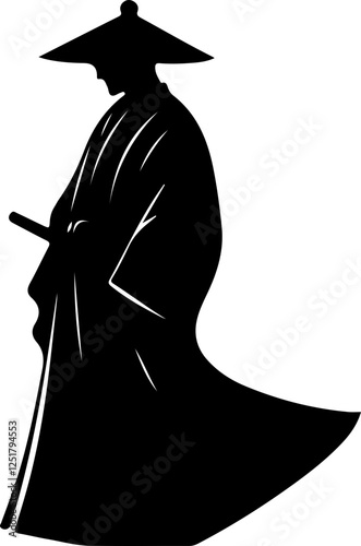 Silhouette of a Samurai Warrior