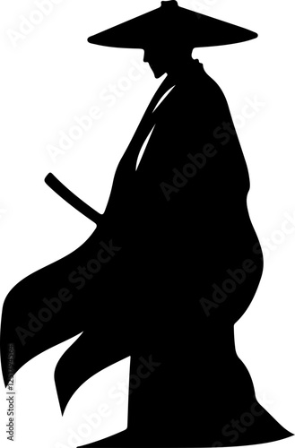 Silhouette of a Samurai Warrior